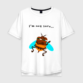 Мужская футболка хлопок Oversize с принтом Подозрительная пчела в Кировске, 100% хлопок | свободный крой, круглый ворот, “спинка” длиннее передней части | 
