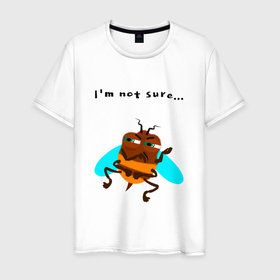 Мужская футболка хлопок с принтом Подозрительная пчела в Кировске, 100% хлопок | прямой крой, круглый вырез горловины, длина до линии бедер, слегка спущенное плечо. | 