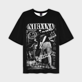 Мужская футболка OVERSIZE 3D с принтом Nirvana bleach ,  |  | Тематика изображения на принте: 