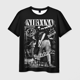 Мужская футболка 3D с принтом Nirvana bleach в Рязани, 100% полиэфир | прямой крой, круглый вырез горловины, длина до линии бедер | Тематика изображения на принте: 