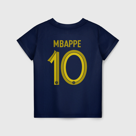 Детская футболка 3D с принтом Мбаппе ЧМ 2022 сборная Франции в Белгороде, 100% гипоаллергенный полиэфир | прямой крой, круглый вырез горловины, длина до линии бедер, чуть спущенное плечо, ткань немного тянется | Тематика изображения на принте: 