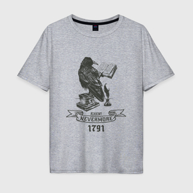 Мужская футболка хлопок Oversize с принтом Wednesday Nevermore academy в Курске, 100% хлопок | свободный крой, круглый ворот, “спинка” длиннее передней части | 