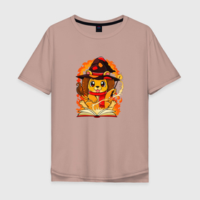 Мужская футболка хлопок Oversize с принтом Лев Волшебник в Тюмени, 100% хлопок | свободный крой, круглый ворот, “спинка” длиннее передней части | 