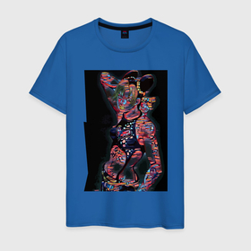 Мужская футболка хлопок с принтом Джолин Куджо   glitch   night в Кировске, 100% хлопок | прямой крой, круглый вырез горловины, длина до линии бедер, слегка спущенное плечо. | Тематика изображения на принте: 