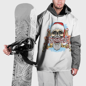Накидка на куртку 3D с принтом Merry Christmas Санта Хипстер в Санкт-Петербурге, 100% полиэстер |  | Тематика изображения на принте: 
