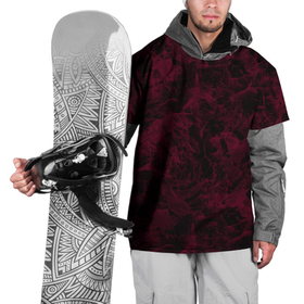 Накидка на куртку 3D с принтом Черный и бордовый мраморный узор , 100% полиэстер |  | Тематика изображения на принте: 