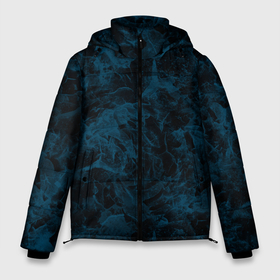 Мужская зимняя куртка 3D с принтом Синий и черный мраморный узор в Екатеринбурге, верх — 100% полиэстер; подкладка — 100% полиэстер; утеплитель — 100% полиэстер | длина ниже бедра, свободный силуэт Оверсайз. Есть воротник-стойка, отстегивающийся капюшон и ветрозащитная планка. 

Боковые карманы с листочкой на кнопках и внутренний карман на молнии. | Тематика изображения на принте: 
