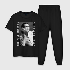 Мужская пижама хлопок с принтом Marilyn Manson , 100% хлопок | брюки и футболка прямого кроя, без карманов, на брюках мягкая резинка на поясе и по низу штанин
 | 