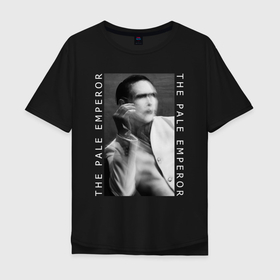 Мужская футболка хлопок Oversize с принтом Marilyn Manson , 100% хлопок | свободный крой, круглый ворот, “спинка” длиннее передней части | 