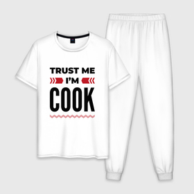 Мужская пижама хлопок с принтом Trust me   Im cook в городе Новоалтайск, 100% хлопок | брюки и футболка прямого кроя, без карманов, на брюках мягкая резинка на поясе и по низу штанин
 | 
