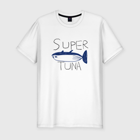 Мужская футболка хлопок Slim с принтом Super Tuna BTS в Петрозаводске, 92% хлопок, 8% лайкра | приталенный силуэт, круглый вырез ворота, длина до линии бедра, короткий рукав | Тематика изображения на принте: 