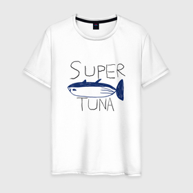 Мужская футболка хлопок с принтом Super Tuna BTS в Петрозаводске, 100% хлопок | прямой крой, круглый вырез горловины, длина до линии бедер, слегка спущенное плечо. | Тематика изображения на принте: 