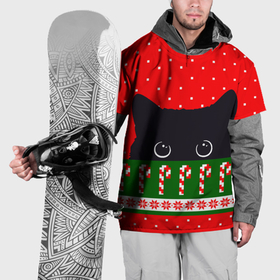 Накидка на куртку 3D с принтом Котик: новогодний свитер в Курске, 100% полиэстер |  | 
