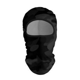 Балаклава 3D с принтом Черный ночной камуфляж в Новосибирске, 100% полиэстер, ткань с особыми свойствами — Activecool | плотность 150–180 г/м2; хорошо тянется, но при этом сохраняет форму. Закрывает шею, вокруг отверстия для глаз кайма. Единый размер | 