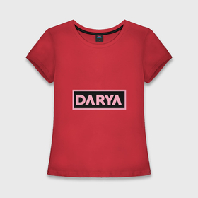 Женская футболка хлопок Slim с принтом Дарья надпись в стиле Blackpink в Кировске,  |  | 