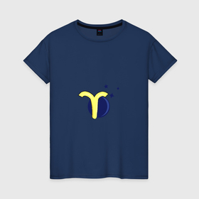 Женская футболка хлопок с принтом Знак Овен в Петрозаводске, 100% хлопок | прямой крой, круглый вырез горловины, длина до линии бедер, слегка спущенное плечо | 