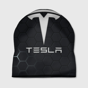 Шапка 3D с принтом Tesla логотип   матовое стекло в Екатеринбурге, 100% полиэстер | универсальный размер, печать по всей поверхности изделия | 