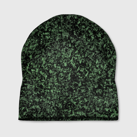 Шапка 3D с принтом Черный и зеленый камуфляжный в Кировске, 100% полиэстер | универсальный размер, печать по всей поверхности изделия | Тематика изображения на принте: 