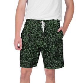 Мужские шорты 3D с принтом Черный и зеленый камуфляжный в Новосибирске,  полиэстер 100% | прямой крой, два кармана без застежек по бокам. Мягкая трикотажная резинка на поясе, внутри которой широкие завязки. Длина чуть выше колен | 