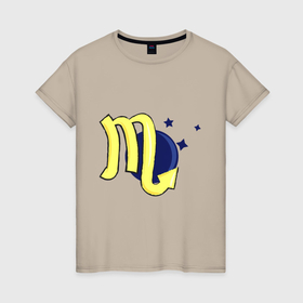 Женская футболка хлопок с принтом Знак Скорпиона в Тюмени, 100% хлопок | прямой крой, круглый вырез горловины, длина до линии бедер, слегка спущенное плечо | 