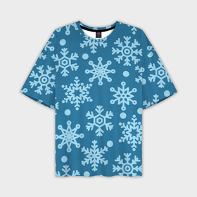 Мужская футболка oversize 3D с принтом Blue snow в Кировске,  |  | 