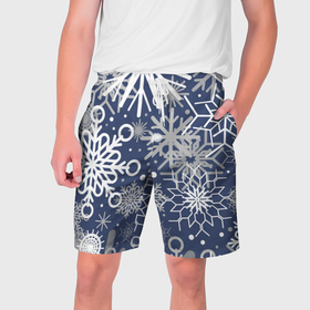 Мужские шорты 3D с принтом Волшебный снегопад в Курске,  полиэстер 100% | прямой крой, два кармана без застежек по бокам. Мягкая трикотажная резинка на поясе, внутри которой широкие завязки. Длина чуть выше колен | 