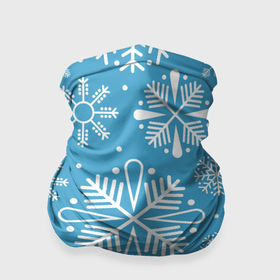 Бандана-труба 3D с принтом Snow in blue в Курске, 100% полиэстер, ткань с особыми свойствами — Activecool | плотность 150‒180 г/м2; хорошо тянется, но сохраняет форму | 