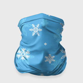 Бандана-труба 3D с принтом Голубой снегопад в Тюмени, 100% полиэстер, ткань с особыми свойствами — Activecool | плотность 150‒180 г/м2; хорошо тянется, но сохраняет форму | 