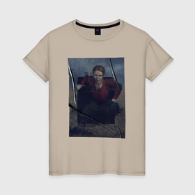 Женская футболка хлопок с принтом Маура Франклин арт   1899 , 100% хлопок | прямой крой, круглый вырез горловины, длина до линии бедер, слегка спущенное плечо | 
