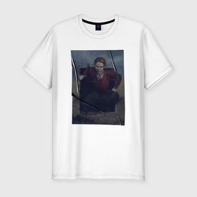 Мужская футболка хлопок Slim с принтом Маура Франклин арт   1899 в Тюмени, 92% хлопок, 8% лайкра | приталенный силуэт, круглый вырез ворота, длина до линии бедра, короткий рукав | Тематика изображения на принте: 