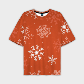 Мужская футболка oversize 3D с принтом Orange snow в Кировске,  |  | 