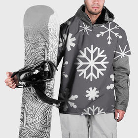 Накидка на куртку 3D с принтом Snow in grey в Курске, 100% полиэстер |  | 