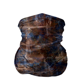 Бандана-труба 3D с принтом Коричневый с синим абстрактный гранжевый в Курске, 100% полиэстер, ткань с особыми свойствами — Activecool | плотность 150‒180 г/м2; хорошо тянется, но сохраняет форму | 