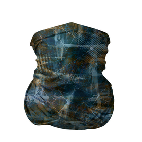 Бандана-труба 3D с принтом Синий и коричневый абстрактный гранжевый в Курске, 100% полиэстер, ткань с особыми свойствами — Activecool | плотность 150‒180 г/м2; хорошо тянется, но сохраняет форму | 