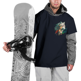 Накидка на куртку 3D с принтом Повелительница зверей и дочь волчицы , 100% полиэстер |  | Тематика изображения на принте: 