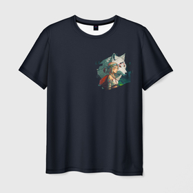 Мужская футболка 3D с принтом Повелительница зверей и дочь волчицы в Тюмени, 100% полиэфир | прямой крой, круглый вырез горловины, длина до линии бедер | 