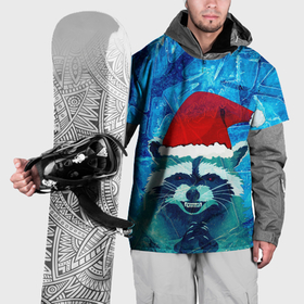 Накидка на куртку 3D с принтом Енот во льдах в Тюмени, 100% полиэстер |  | Тематика изображения на принте: 