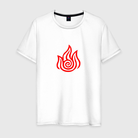 Мужская футболка хлопок с принтом Рисованный символ народа огня в Тюмени, 100% хлопок | прямой крой, круглый вырез горловины, длина до линии бедер, слегка спущенное плечо. | 