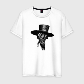 Мужская футболка хлопок с принтом The Monster in the hat в Тюмени, 100% хлопок | прямой крой, круглый вырез горловины, длина до линии бедер, слегка спущенное плечо. | 