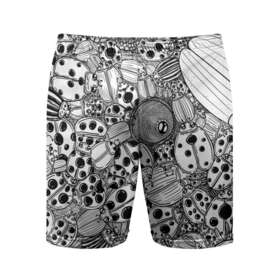Мужские шорты спортивные с принтом Раскраска божьи коровки в Курске,  |  | 