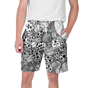 Мужские шорты 3D с принтом Раскраска божьи коровки ,  полиэстер 100% | прямой крой, два кармана без застежек по бокам. Мягкая трикотажная резинка на поясе, внутри которой широкие завязки. Длина чуть выше колен | 