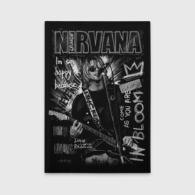 Обложка для автодокументов с принтом Nirvana new grunge в Белгороде, натуральная кожа |  размер 19,9*13 см; внутри 4 больших “конверта” для документов и один маленький отдел — туда идеально встанут права | 