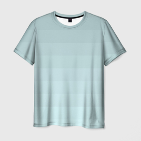 Мужская футболка 3D с принтом Голубые горизонтальные полосы, градиент , 100% полиэфир | прямой крой, круглый вырез горловины, длина до линии бедер | 