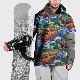 Накидка на куртку 3D с принтом Dinosaur pasture в Курске, 100% полиэстер |  | Тематика изображения на принте: 