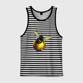 Мужская майка хлопок с принтом Пчелка на шаре в Кировске, 100% хлопок |  | Тематика изображения на принте: 