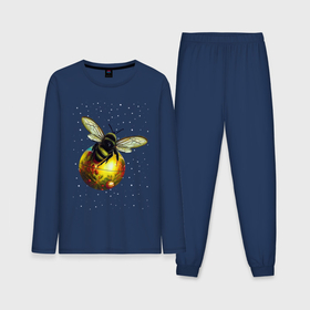 Мужская пижама с лонгсливом хлопок с принтом Пчелка на шаре в Кировске,  |  | Тематика изображения на принте: 