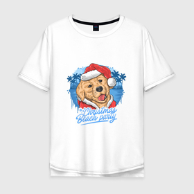 Мужская футболка хлопок Oversize с принтом Christmas beach party в Кировске, 100% хлопок | свободный крой, круглый ворот, “спинка” длиннее передней части | 
