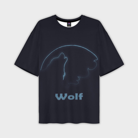 Мужская футболка oversize 3D с принтом Вой волка в Новосибирске,  |  | 