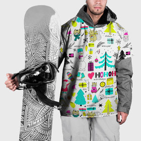 Накидка на куртку 3D с принтом Happy new year hohoho в Екатеринбурге, 100% полиэстер |  | Тематика изображения на принте: 