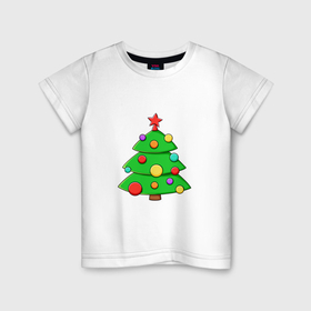 Детская футболка хлопок с принтом Новогодняя стильная елка в Екатеринбурге, 100% хлопок | круглый вырез горловины, полуприлегающий силуэт, длина до линии бедер | 